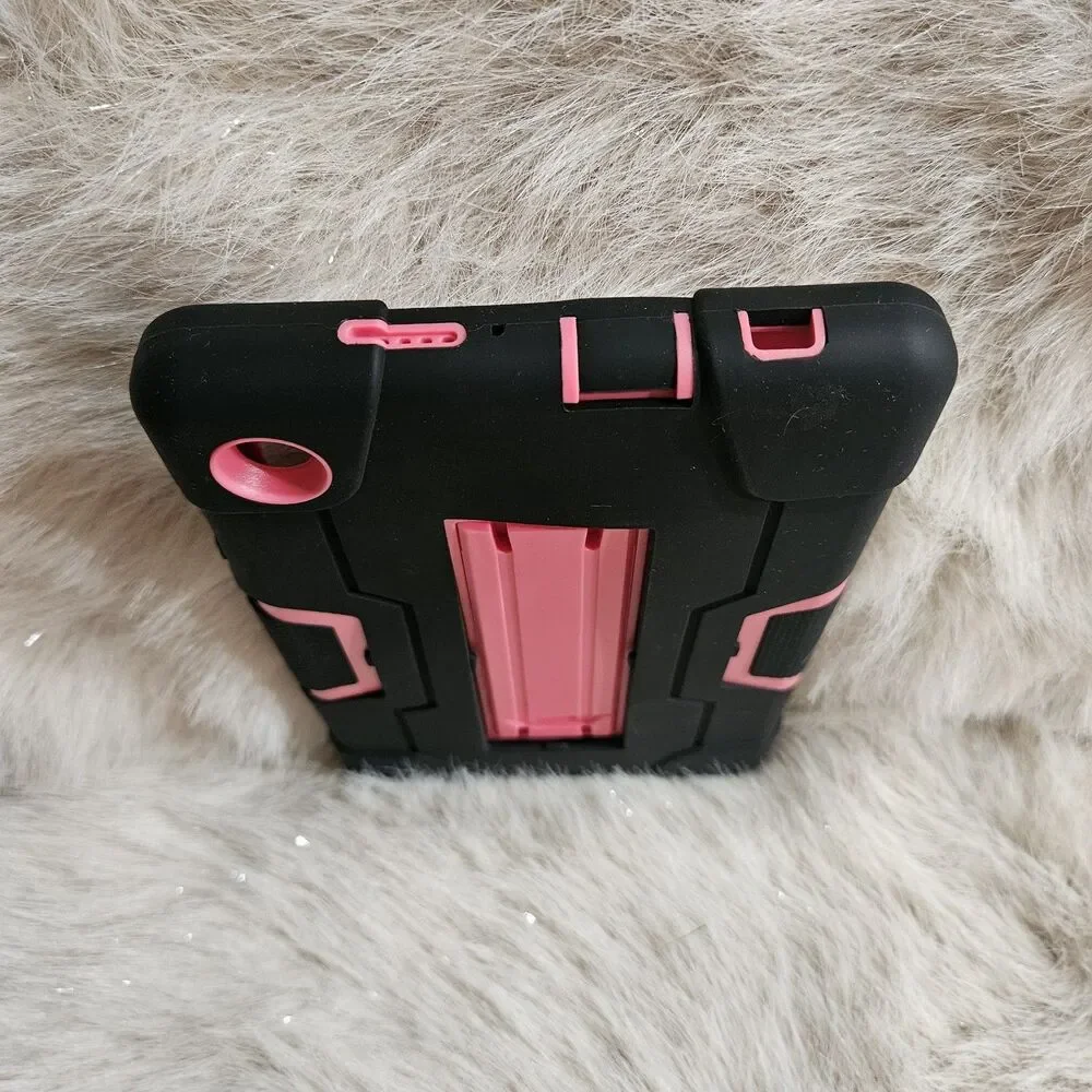 Heavy Duty Case for TCL Tab 8 LE 9137W / Tab 8 WiFi 9132X Pink Black Kickstand